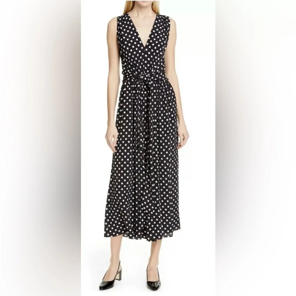 NWT Kate Spade Lia Polka Dot Tie Waist Wide Leg Jumpsuit